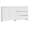 Image de vidaXL Buffets 2 pcs Blanc Bois d'ingÃ©nierie