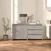Image de vidaXL Buffets 2 pcs Gris béton Bois d'ingénierie