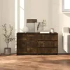 Image de vidaXL Buffets 2 pcs Chêne fumé Bois d'ingénierie3098062