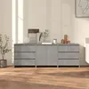 Image de vidaXL Buffets 3 pcs Gris béton Bois d'ingénierie