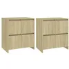 Image de Vidaxl Buffets 2 Pcs ChÃªne Sonoma 70x41x75 Cm AgglomÃ©rÃ©