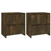 Image de Vidaxl Buffets 2 Pcs ChÃªne FumÃ© 70x41x75 Cm AgglomÃ©rÃ©