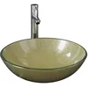 Image de vidaXL Lavabo de bain avec robinet et drain Ã  poussoir Verre trempÃ©