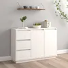 Image de vidaXL Buffet Blanc 111x34x75 cm Bois massif de pin813805