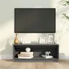 Image de vidaXL Meuble TV Gris 90x35x35 cm Bois de pin massif813831