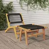 Image de vidaXL Chaise de jardin et repose-pieds Bois teck solide et polyester319155