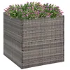 Image de vidaXL Jardinière Gris 80x80x80 cm Résine tressée319177