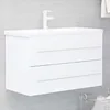 Image de vidaXL Vidaxl Armoire D'évier Avec Lavabo Intégré Blanc Aggloméré