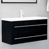 Image de vidaXL Armoire d'évier avec lavabo intégré Noir Aggloméré3099069