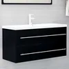 Image de Vidaxl Armoire D'Ã©vier Avec Lavabo IntÃ©grÃ© Noir AgglomÃ©rÃ©