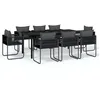 Image de Vidaxl Ensemble De Salle Ã Manger De Jardin 9 Pcs Noir