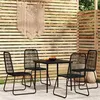 Image de vidaXL Ensemble à manger de jardin 5 pcs Noir