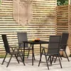 Image de vidaXL Ensemble de salle à manger de jardin 5 pcs Noir