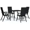 Image de Vidaxl Ensemble De Salle Ã Manger De Jardin 5 Pcs Noir