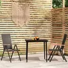 Image de vidaXL Ensemble à manger de jardin 3 pcs Noir3099119
