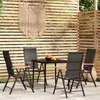 Image de vidaXL Ensemble de salle à manger de jardin 5 pcs Noir