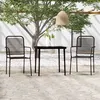 Image de vidaXL Ensemble de salle à manger de jardin 3 pcs Noir