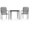 Image de Vidaxl Ensemble De Salle Ã Manger De Jardin 3 Pcs Noir