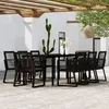 Image de vidaXL Ensemble à manger de jardin 9 pcs Noir