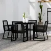 Image de vidaXL Ensemble à manger de jardin 5 pcs Noir
