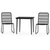 Image de Vidaxl Ensemble De Salle Ã Manger De Jardin 3 Pcs Noir