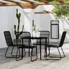 Image de vidaXL Ensemble à manger de jardin 5 pcs Noir