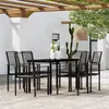 Image de vidaXL Ensemble à manger de jardin 7 pcs Noir3099200