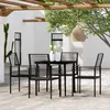 Image de vidaXL Ensemble à manger de jardin 5 pcs Noir