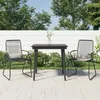 Image de vidaXL Ensemble à manger de jardin 3 pcs noir rotin PVC