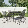 Image de vidaXL Vidaxl Mobilier À Dîner De Jardin 5 Pcs Noir Rotin Pvc