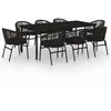 Image de Vidaxl Ensemble De Salle Ã Manger De Jardin 9 Pcs Noir