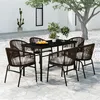 Image de vidaXL Ensemble de salle à manger de jardin 7 pcs Marron