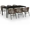Image de Vidaxl Ensemble De Salle Ã Manger De Jardin 7 Pcs Marron