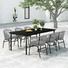 Image de vidaXL Ensemble à manger de jardin 7 pcs Gris