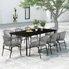 Image de vidaXL Ensemble à manger de jardin 9 pcs Gris