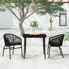 Image de vidaXL Ensemble de salle à manger de jardin 3 pcs Noir