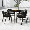 Image de vidaXL Ensemble à manger de jardin 5 pcs Noir3099240