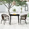 Image de vidaXL Ensemble de salle à manger de jardin 5 pcs Marron