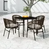 Image de vidaXL Ensemble de salle à manger de jardin 5 pcs Marron