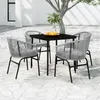 Image de vidaXL Ensemble à manger de jardin 5 pcs Gris