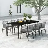 Image de vidaXL Ensemble à manger de jardin 7 pcs Gris