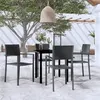 Image de vidaXL Ensemble à manger de jardin 5 pcs Noir