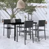 Image de vidaXL Ensemble à manger de jardin 5 pcs Noir