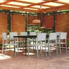 Image de vidaXL Ensemble à manger de jardin 9 pcs Blanc