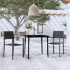 Image de vidaXL Ensemble à manger de jardin 3 pcs Noir3099275