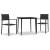 Image de Vidaxl Ensemble De Salle Ã Manger De Jardin 3 Pcs Noir