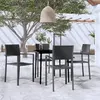 Image de vidaXL Ensemble à manger de jardin 5 pcs Noir