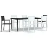 Image de vidaXL Ensemble à manger de jardin 7 pcs Noir et blanc