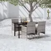 Image de vidaXL Ensemble à manger de jardin et coussins 5pcs Gris/noir3099289