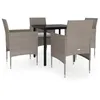 Image de Vidaxl Mobilier De Salle Ã Manger De Jardin Coussins 5 Pcs Beige/Noir